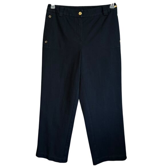 St. John Sport Pants - St John Sport Relaxed Fit Straight Leg Size 4 Gold Buttons Zipper Closure